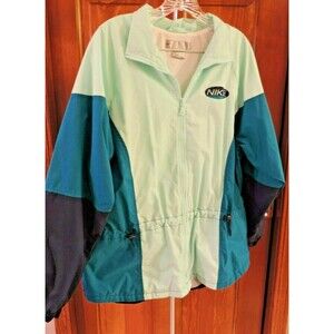 Vintage NIKE Womens SIZE Medium Hooded ZIP FRONT Exercise Jacket RUN Jog
